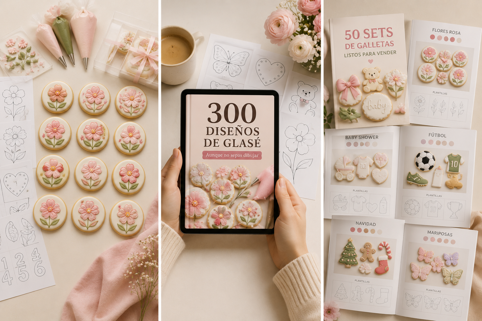 Emprende con 300 Diseños de Glasé para Decorar Galletas Aunque No Sepas Dibujar
